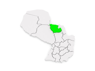 Map of Concepcion. Paraguay.