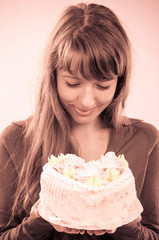 Beautiful girl with candy