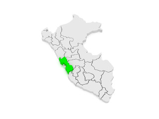 Map of Lima. Peru.
