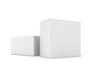 Blank boxes isolated on white