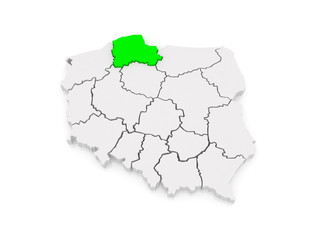Fototapeta premium Map of Pomeranian. Poland.