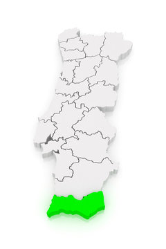 Map of Faro. Portugal.