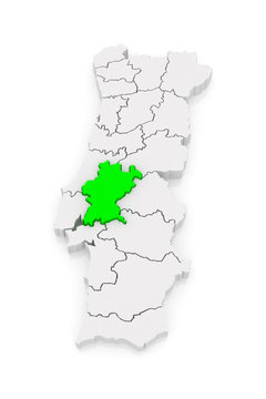 Map of Santarem. Portugal.
