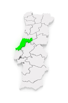 Map of Leiria. Portugal.