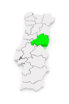 Map of Castelo Branco. Portugal.