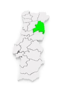 Map of Guarda. Portugal.