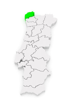 Map of Viana do Castelo. Portugal.