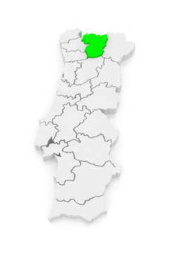 Map of Vila Real. Portugal.