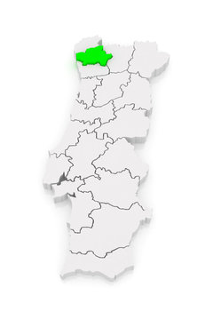 Map of Braga. Portugal.
