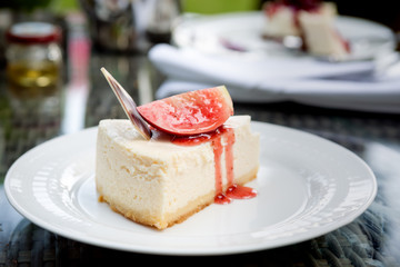 Cheesecake with peach