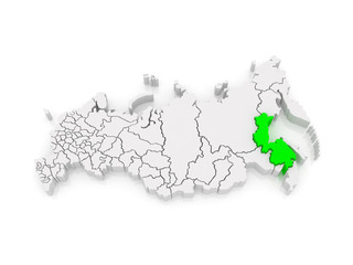 Fototapeta premium Map of the Russian Federation. Khabarovsk Krai.