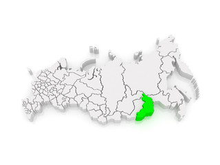 Map of the Russian Federation. Trans-Baikal Territory.
