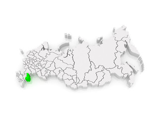 Map of the Russian Federation. Astrakhan region.