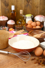 Easter cake preparing in kitchen