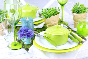 Trendy table setting in restaurant