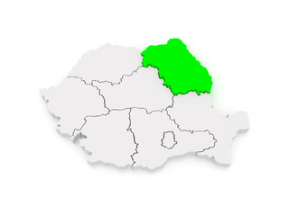 Fototapeta premium Map of Northeast Region Development Romania.