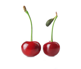 Sweet cherries isolated on white