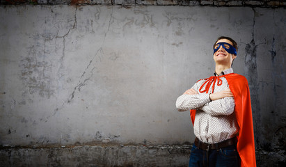 Confident superhero