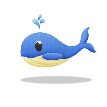 cartoon blue whale is animal in underwater to sea