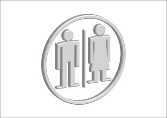Fototapeta premium 3D Pictogram Man Woman Sign icons, toilet sign or restroom icon