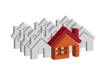 House icon and  Real Estate Building abstract design