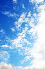 blue sky with clouds closeup