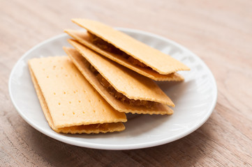 Pineapple pie stacked on a plate