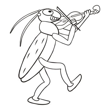 recommend clip art: grasshopper-coloring book, vector illustration