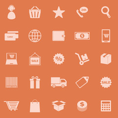 E-commerce color icons on orange background