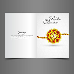 Beautiful greeting card stylish rakhi colorful vector design