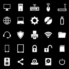Computer icons on black background
