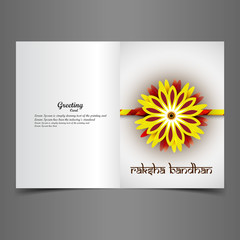 Greeting card rakhi vector Indian festival colorful design