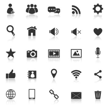 Chat icons with reflect on white background