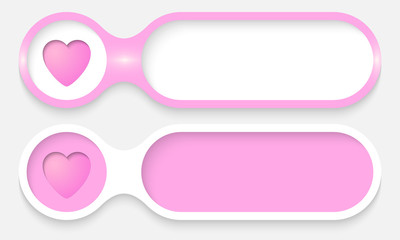 Fototapeta premium two buttons for entering text with heart