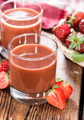 Glass with Strawberry Juice