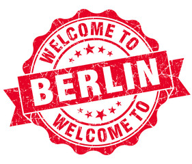 welcome to Berlin red vintage isolated seal