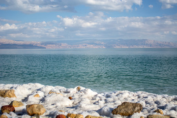 Dead sea salt beach
