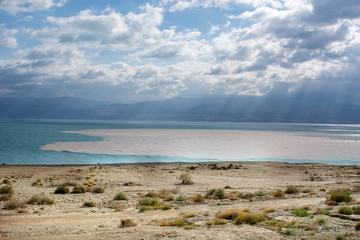 Dead sea salt beach