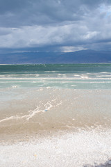 Dead sea salt beach