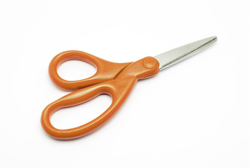 Orange Plastic and Stainless Steel Scissors