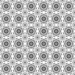 black and white seamless pattern of florid outlets