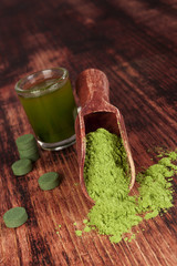 Chlorella, spirulina and wheatgrass.