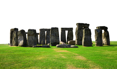 Historical monument Stonehenge on white background