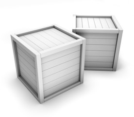 White boxes for transportation of goods