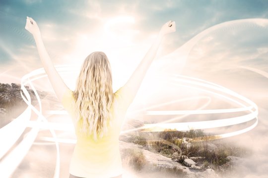 Composite image of excited football fan in brasil tshirt - Powered by Adobe