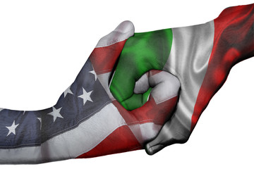 Handshake between United States and Italy