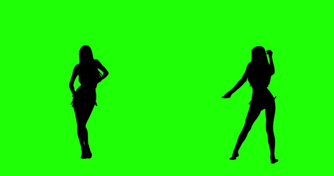 Bikini Dance on Green Screen, Silhouette. Shot on RED.