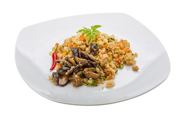 Fried rice with mushrooms