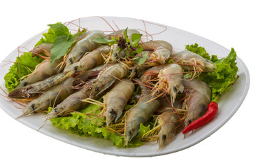Raw tiger shrimps