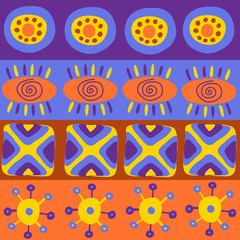 Seamless pattern with different ethnic elements